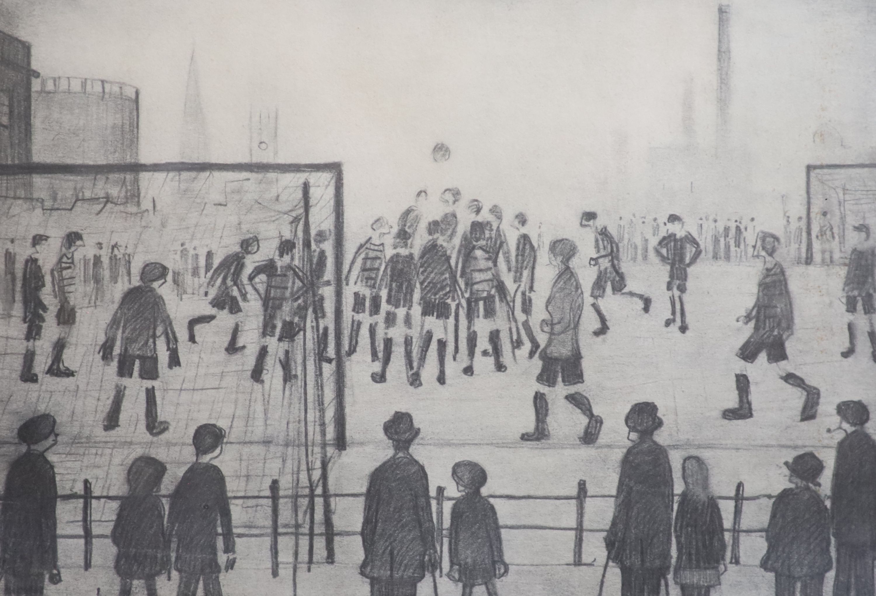 Laurence Stephen Lowry (1887-1976), The Football Match, 25 x 36cm.